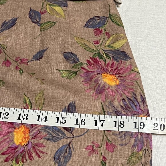 Positive Attitude Linen Floral Beaded Dress Women’s Size 8 Sleeveles Tan Floral - Picture 9 of 11